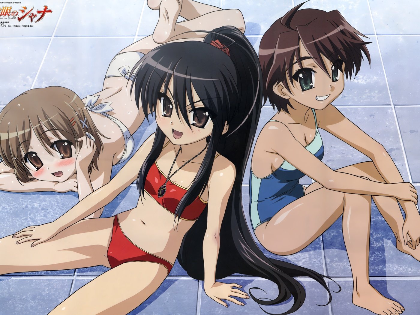 Обои купальник, shakugan no shana, shana,  бикини, yoshida kazumi, flat chest, fujii masahiro, megami, ogata matake, swimsuit, bikini разрешение 4230x2979 Загрузить