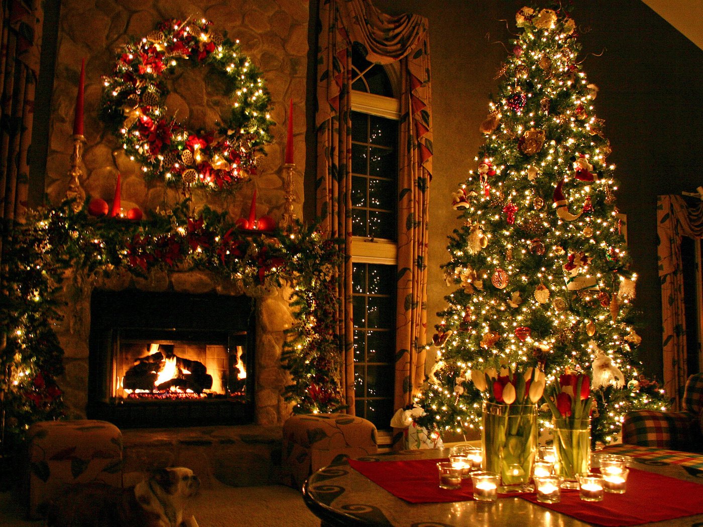 Обои новый год, елка, камин, рождество, елочные игрушки, новогодние игрушки, новогодний шар, new year, tree, fireplace, christmas, christmas decorations, christmas toys, christmas ball разрешение 1920x1200 Загрузить