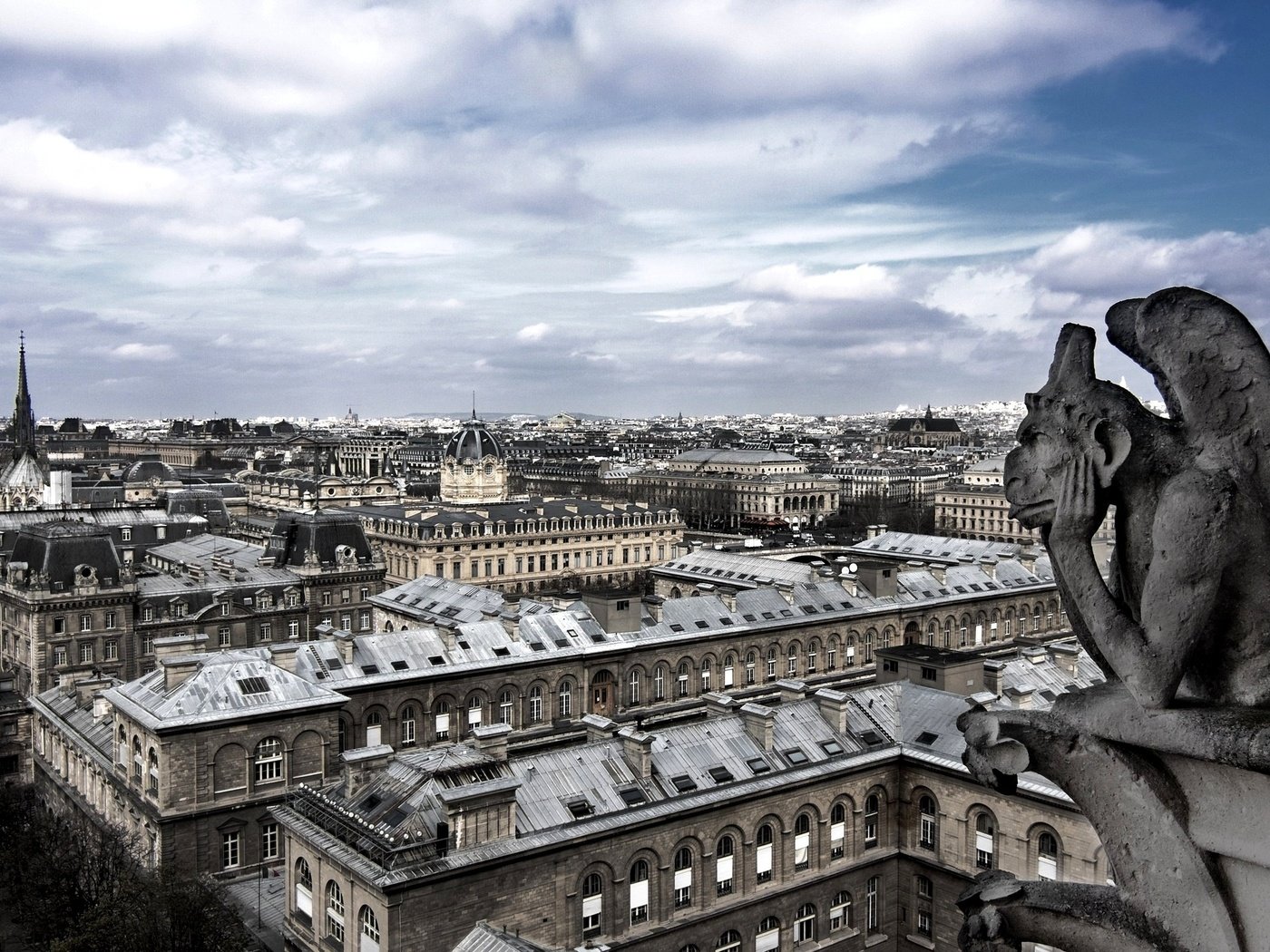 Обои гаргулья, париж, gargoyle, paris разрешение 2560x1600 Загрузить