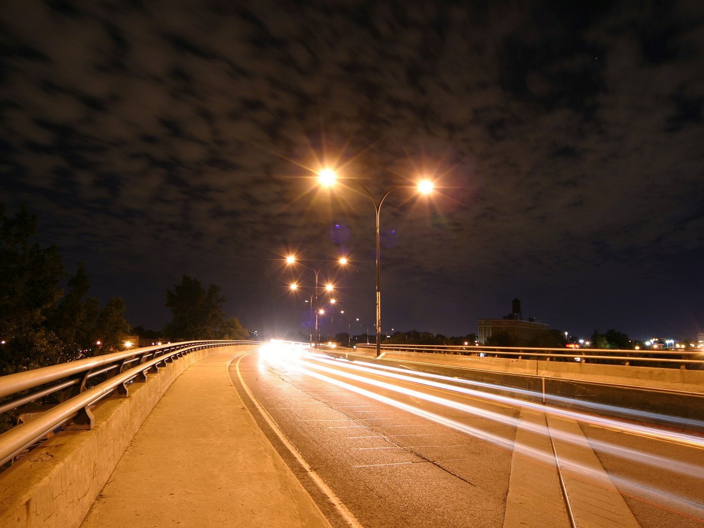 Обои дорога, фонари, вечер, road, lights, the evening разрешение 1920x1200 Загрузить