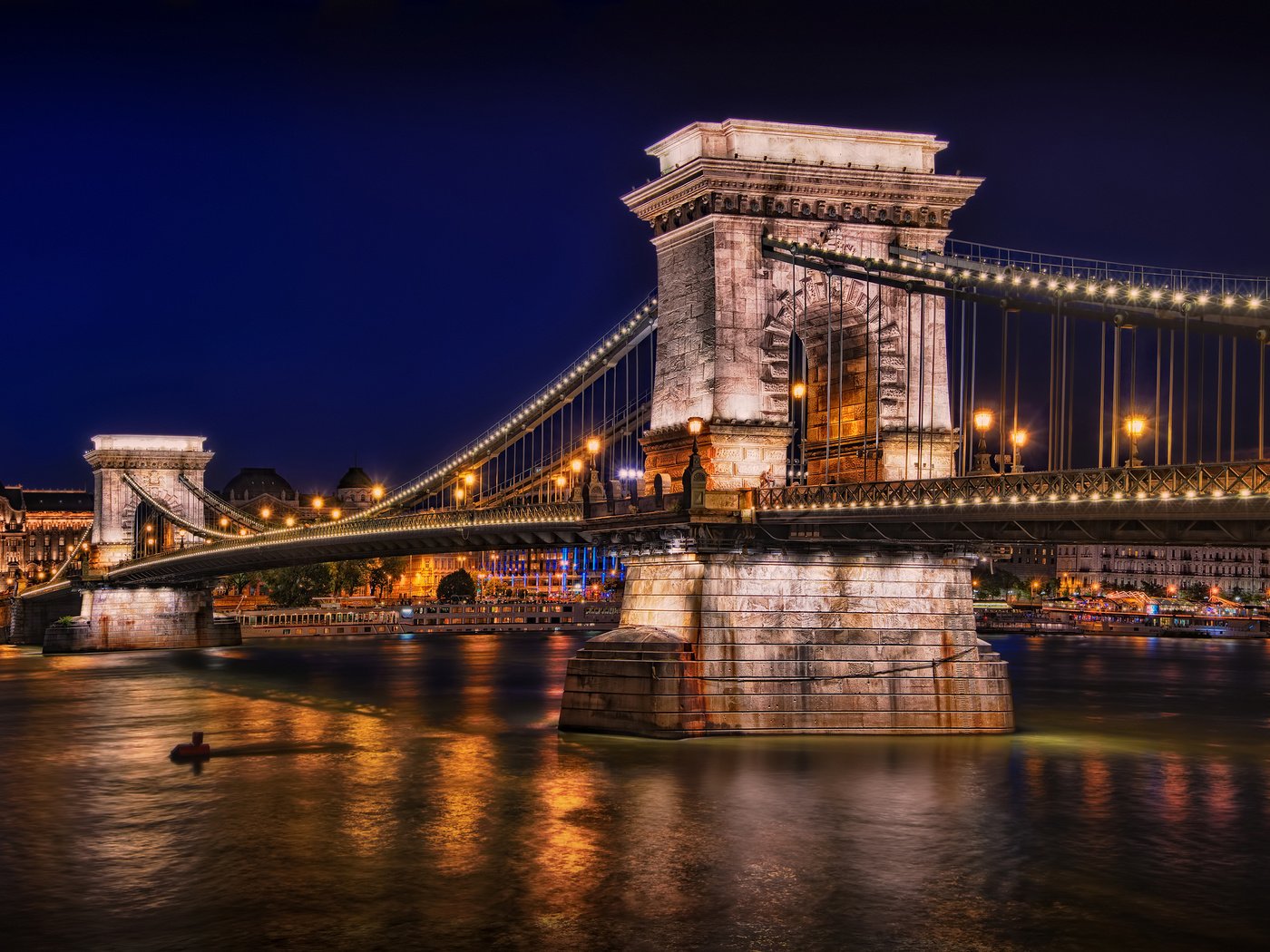 Обои фонари, мост, будапешт, lights, bridge, budapest разрешение 2560x1600 Загрузить