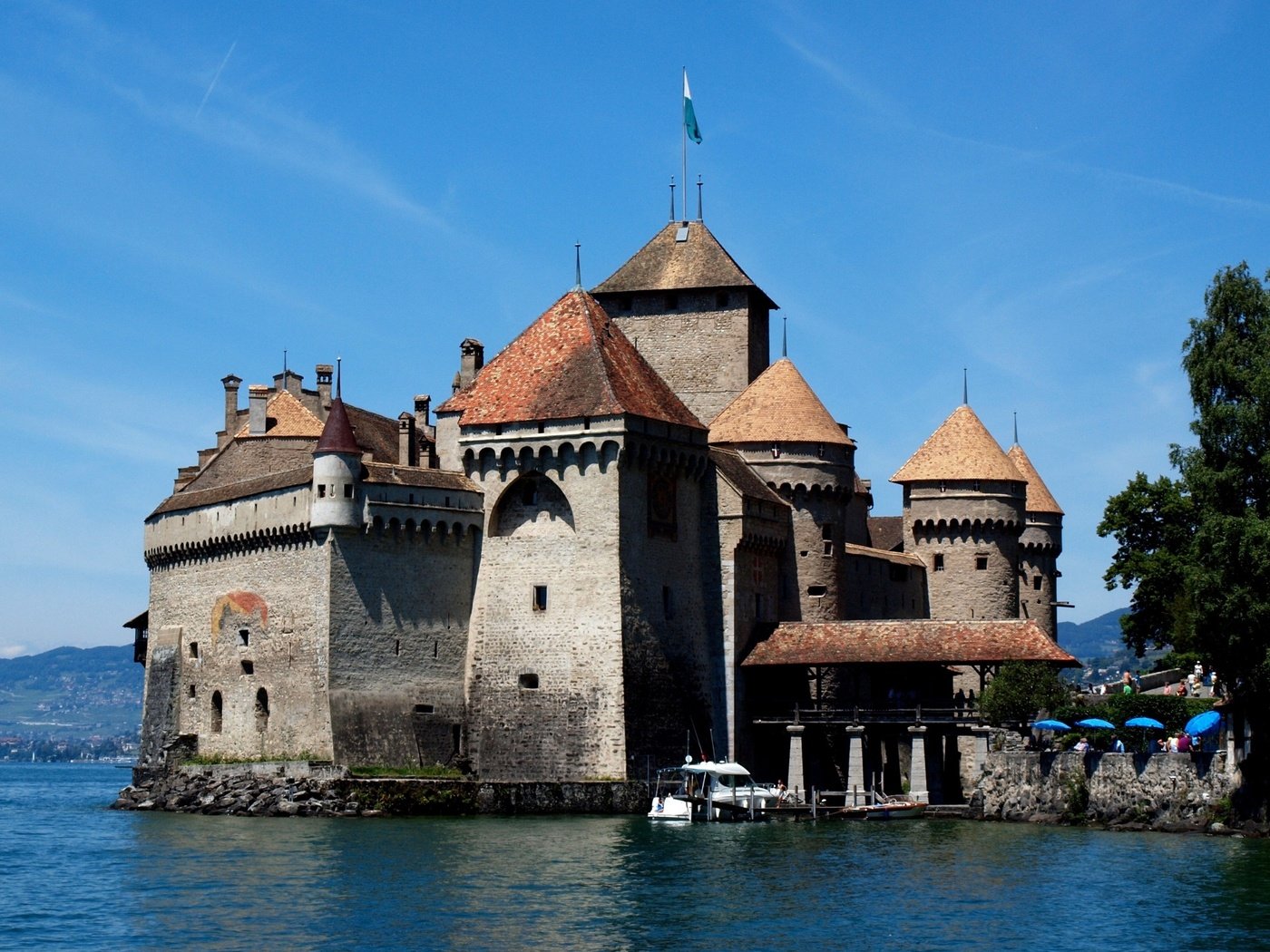 Обои замок, швейцария, шильонский, château de chillon, castle, switzerland, chillon разрешение 3050x1936 Загрузить