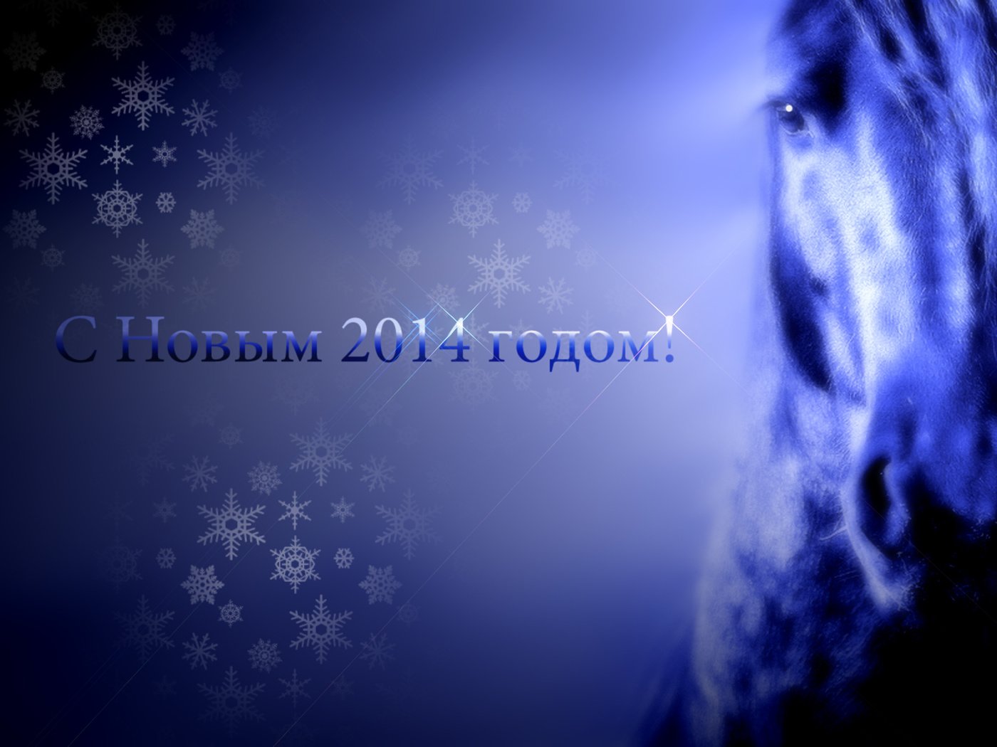 Обои лошадь, новый год, 2014 год, horse, new year, 2014 разрешение 1920x1200 Загрузить