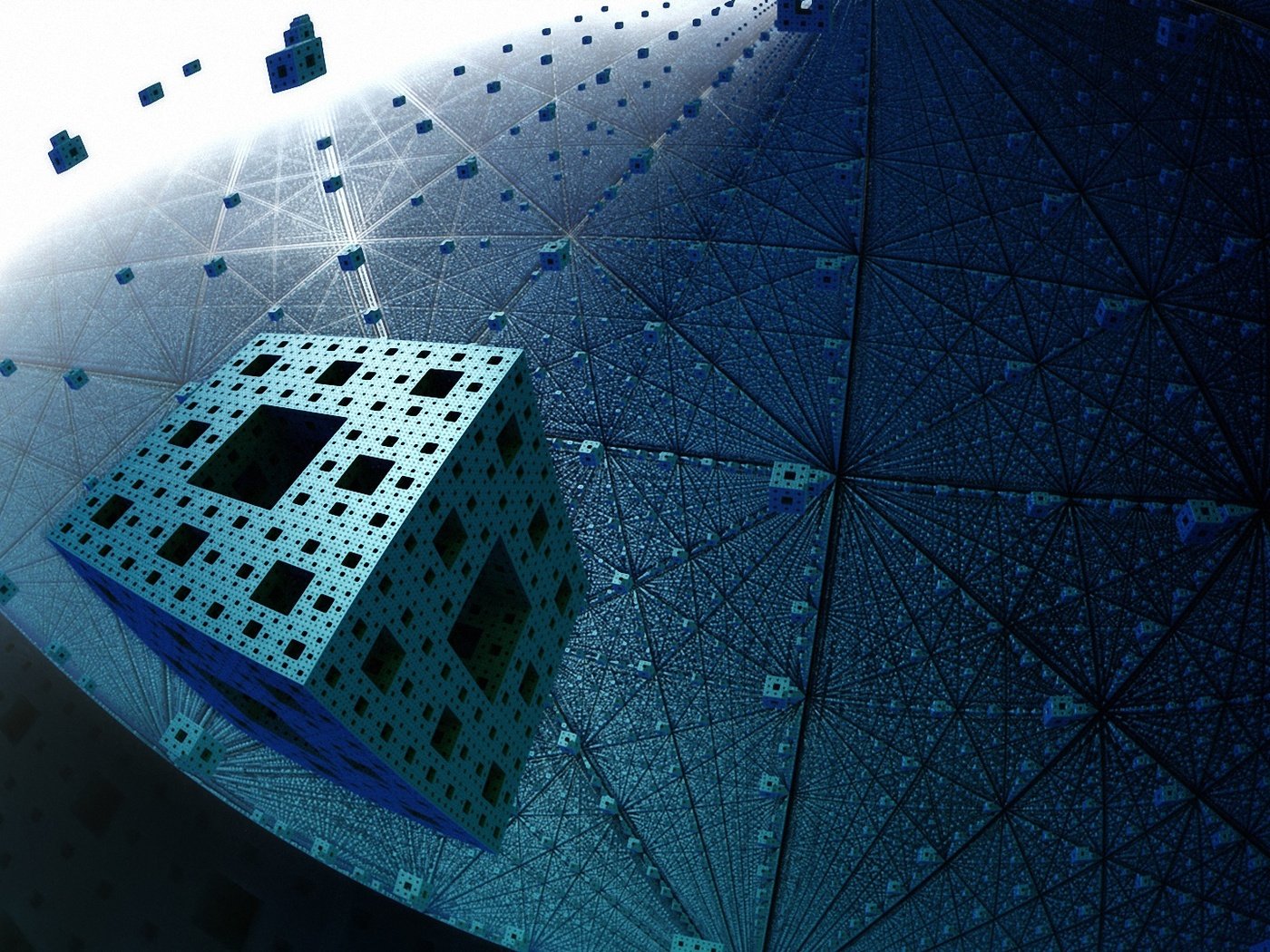 Обои паутина, куб, фрактал, 3д, губка менгера, web, cube, fractal, 3d, the menger sponge разрешение 1920x1080 Загрузить