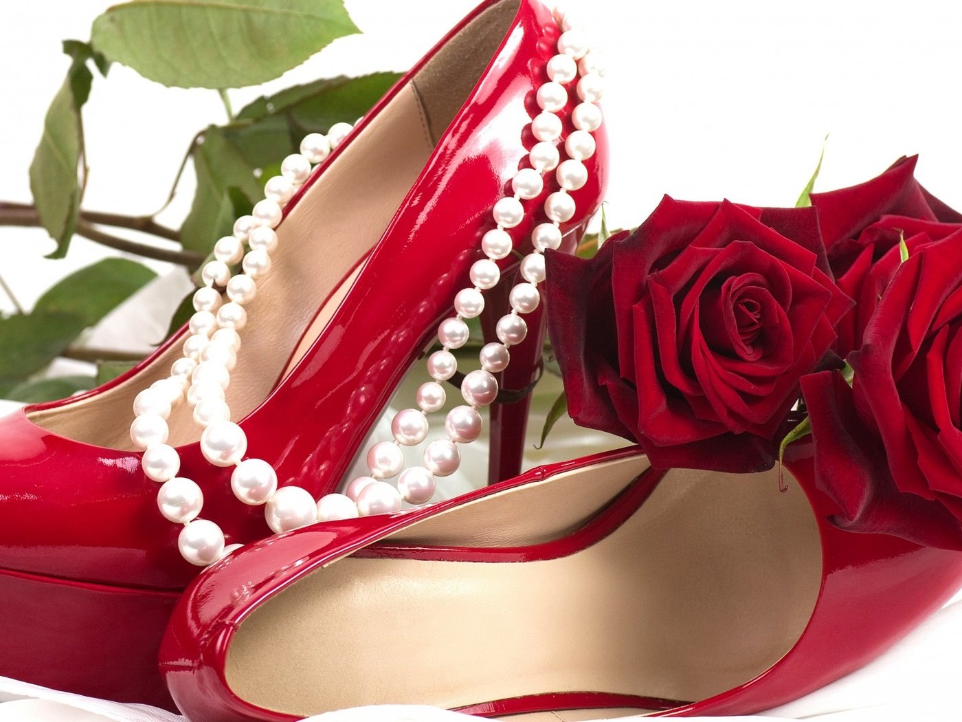 Обои жемчуг, цветы, колье, цветок, сексуальность, розы, роза,  цветы, жемчужины, красный, ожерелья, романтика, роз, цветком, обувь, сексапильная, краcный, башмаки, мелодрама, pearl, flowers, necklace, flower, sexuality, roses, rose, pearls, red, romance, shoes, sexy разрешение 1920x1080 Загрузить