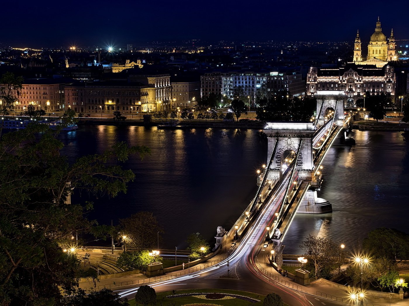 Обои венгрия, будапешт, széchenyi chain bridge from castle hill, hungary, budapest разрешение 1920x1200 Загрузить