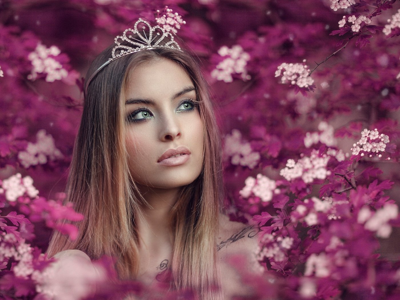 Обои цветы, девушка, блондинка, портрет, взгляд, диадема, flowers, girl, blonde, portrait, look, diadema разрешение 2560x1600 Загрузить