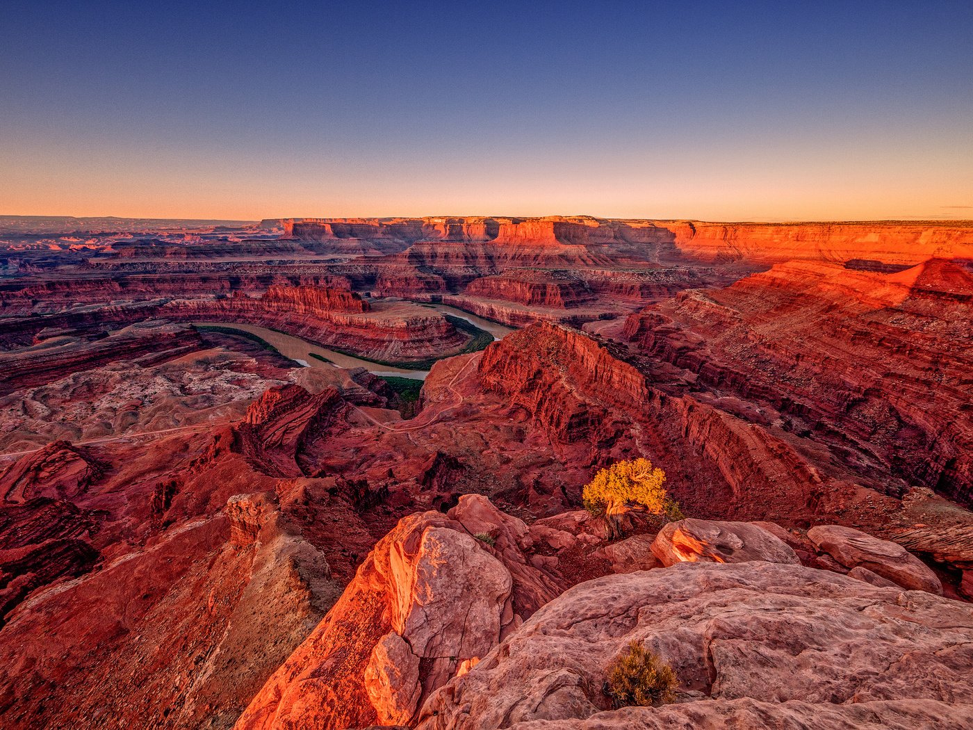 Обои река, dead horse point state park, горы, пейзаж, каньон, сша, ущелье, юта, зарево, river, mountains, landscape, canyon, usa, gorge, utah, glow разрешение 2048x1536 Загрузить