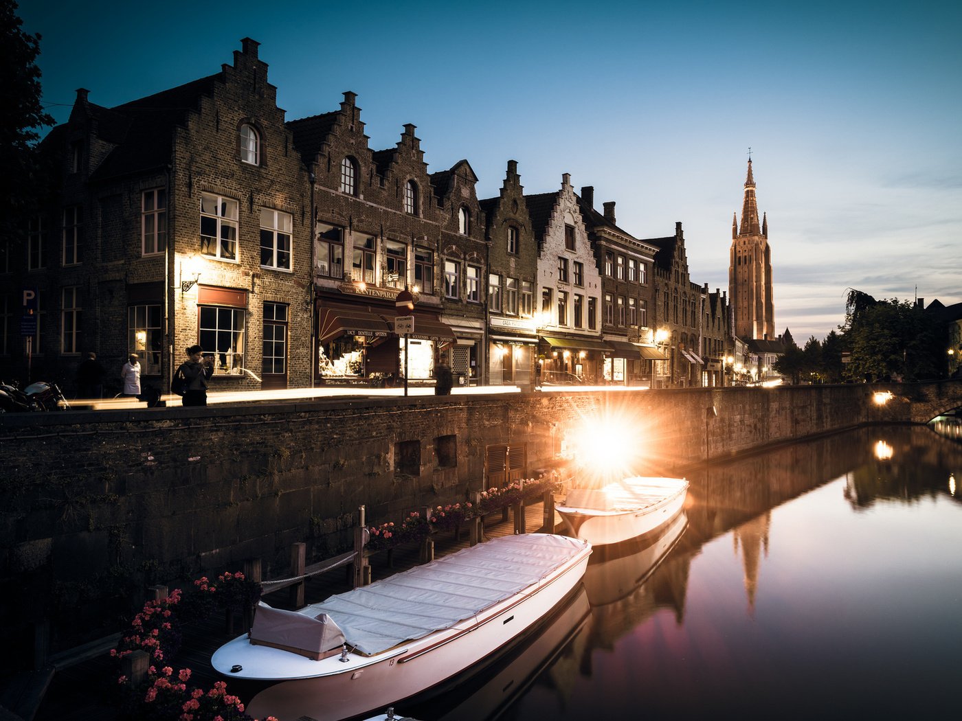 Обои вечер, сумерки, бельгия, западная фландрия, брюгге, the evening, twilight, belgium, west-flanders, bruges разрешение 1920x1200 Загрузить