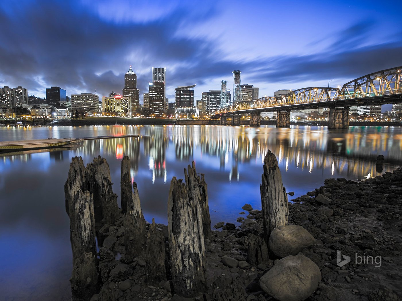 Обои ночь, огни, город, сша, орегон, bing, портленд, night, lights, the city, usa, oregon, portland разрешение 1920x1200 Загрузить