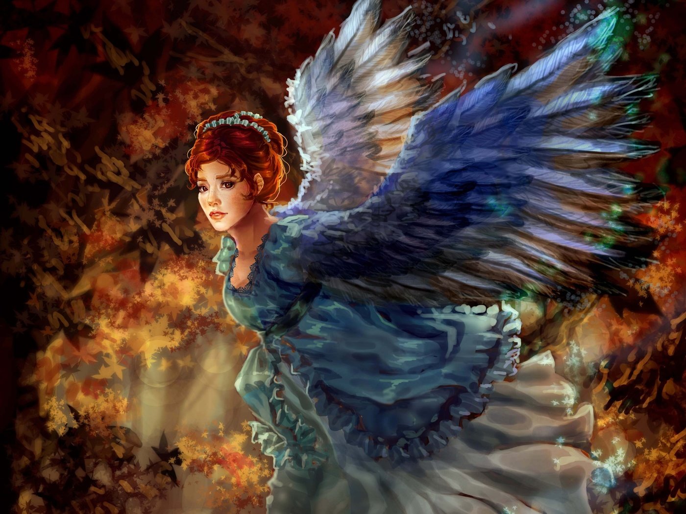 Обои арт, девушка, крылья, ангел, живопись, art, girl, wings, angel, painting разрешение 4087x3128 Загрузить