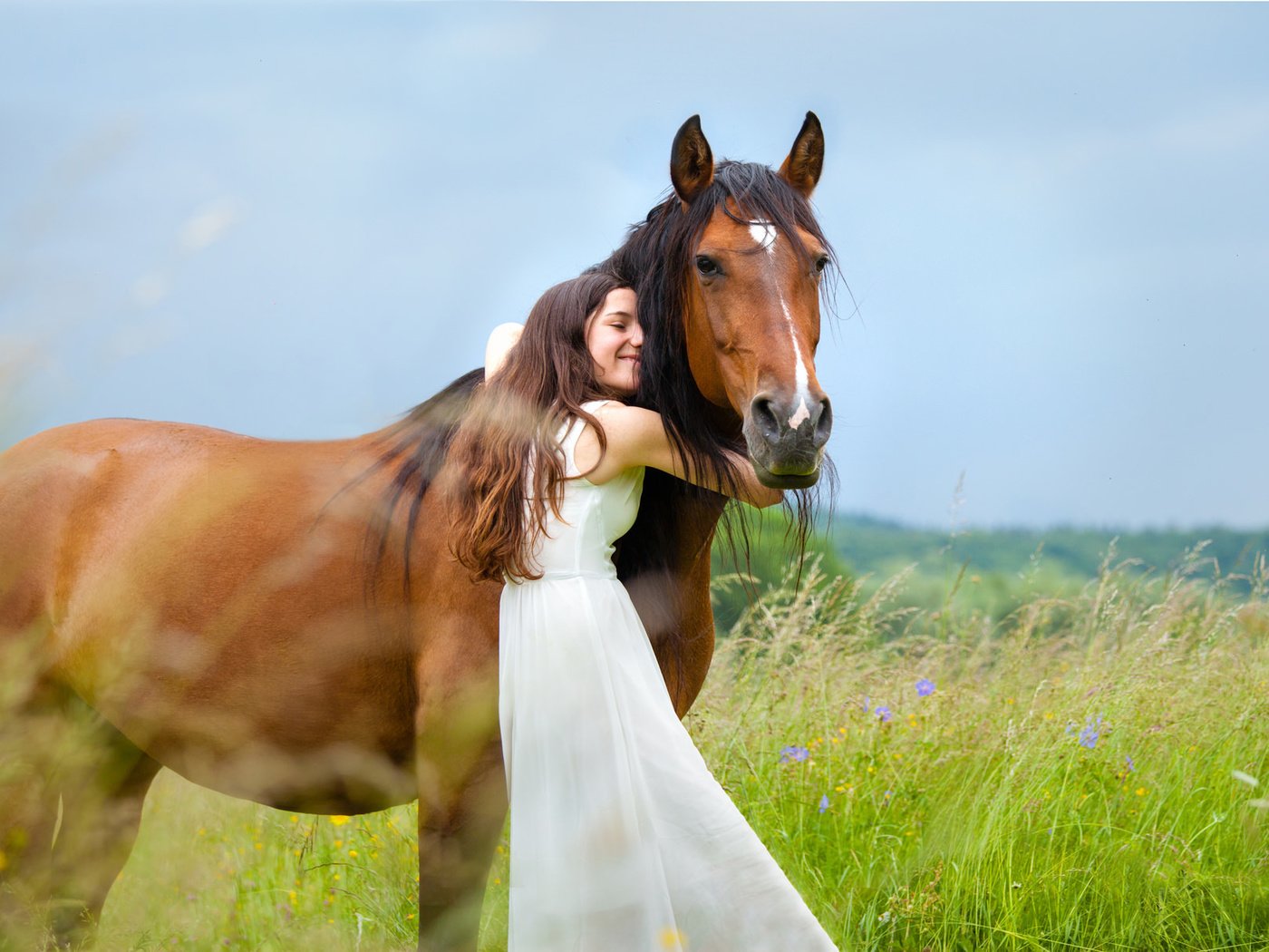 Обои природа, девушка, конь, nature, girl, horse разрешение 2048x1211 Загрузить