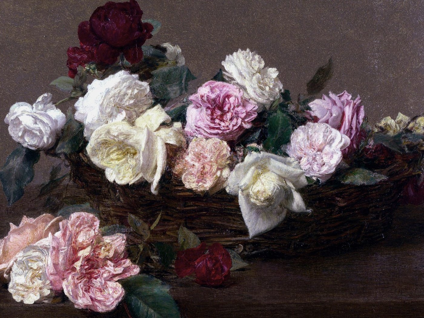 Обои цветы, картина, натюрморт, автор, a basket of roses, произведение искусства, анри фантен-латур, flowers, picture, still life, author, a work of art, henri fantin-latour разрешение 1920x1080 Загрузить