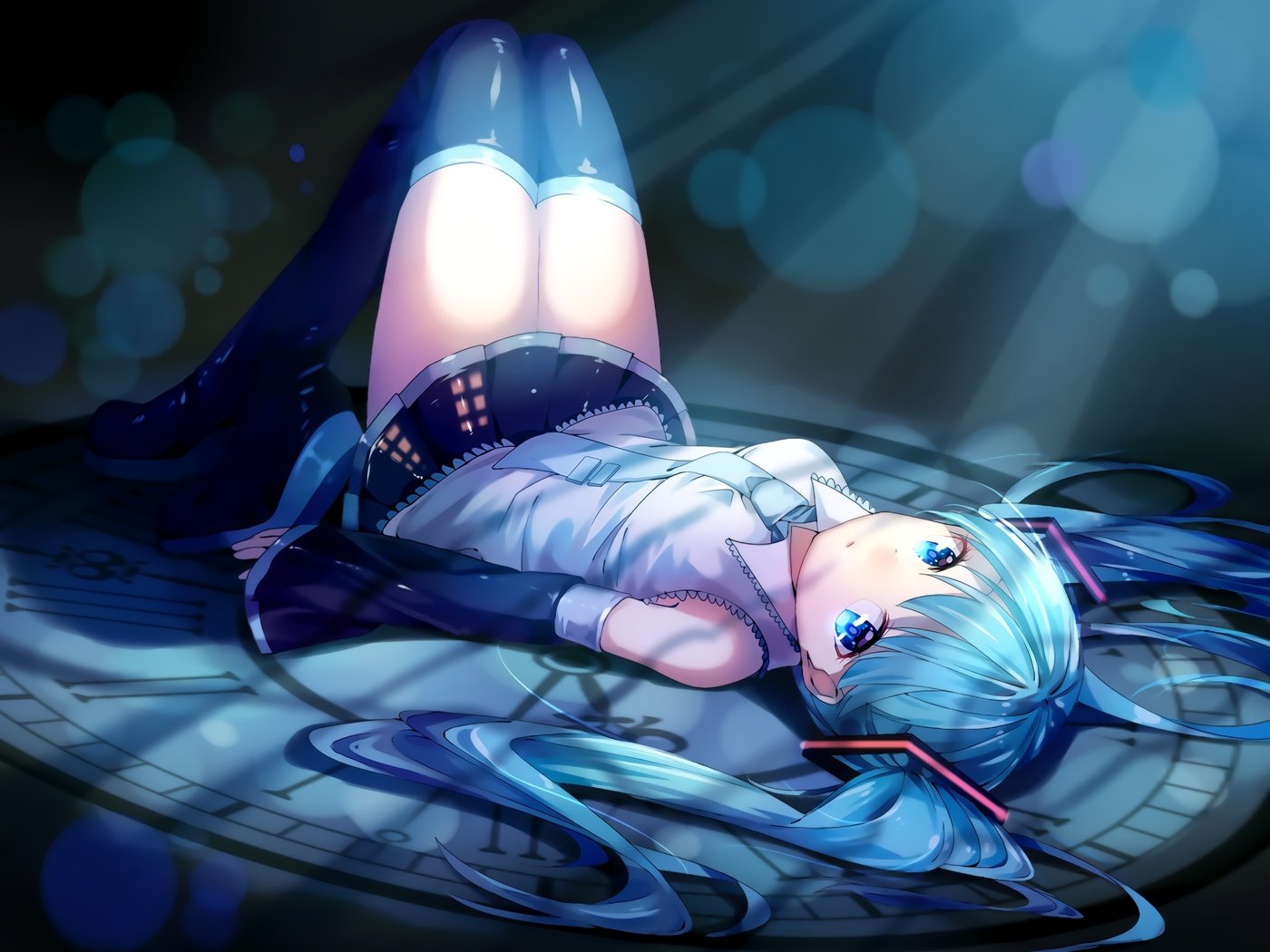 Обои девушка, взгляд, форма, часы, ножки, мику хацунэ, girl, look, form, watch, legs, hatsune miku разрешение 2300x1800 Загрузить