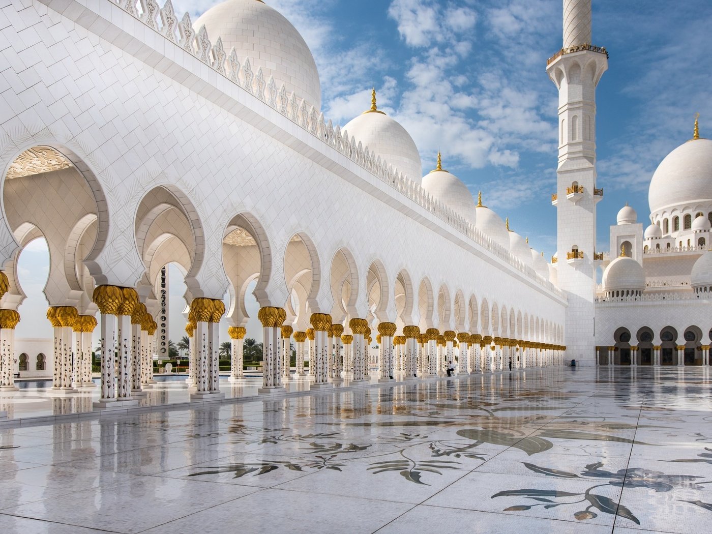 Обои мечеть, оаэ, абу-даби, мечеть шейха зайда, mosque, uae, abu dhabi, the sheikh zayed grand mosque разрешение 2880x1800 Загрузить