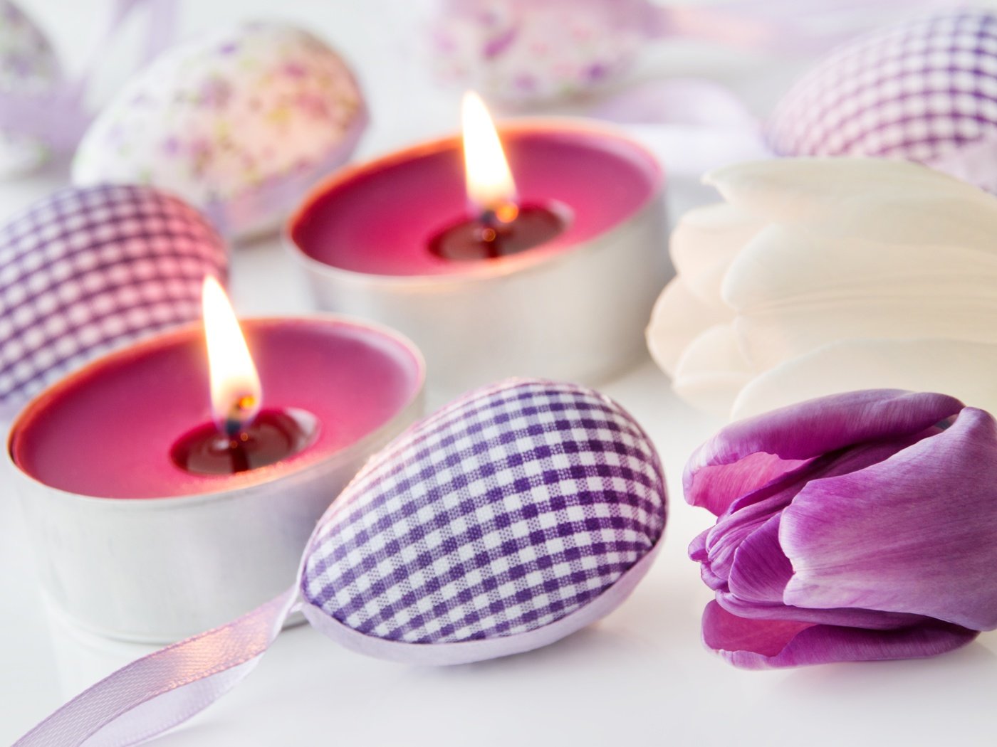 Обои цветы, свечи, весна, тюльпаны, пасха, яйца, украшение, flowers, candles, spring, tulips, easter, eggs, decoration разрешение 5184x3456 Загрузить