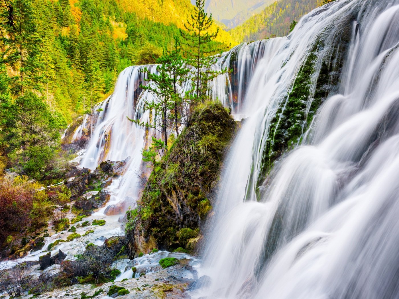 Обои река, природа, водопад, осень, китай, river, nature, waterfall, autumn, china разрешение 2880x1800 Загрузить