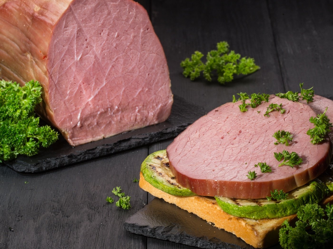 Обои зелень, бутерброд, мясо, ветчина, greens, sandwich, meat, ham разрешение 2400x1661 Загрузить