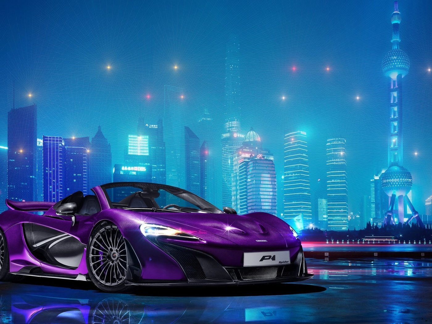 Обои огни, город, фиолетовый, автомобиль, макларен, lights, the city, purple, car, mclaren разрешение 1920x1200 Загрузить