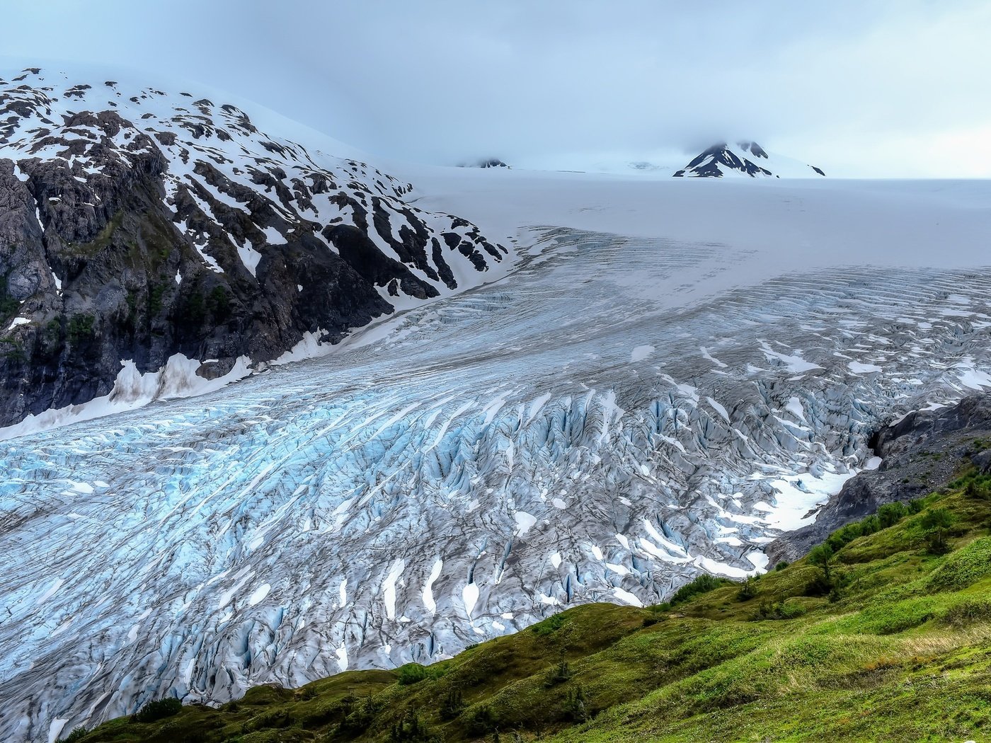 Обои горы, снег, природа, лёд, аляска, фьорд, mountains, snow, nature, ice, alaska, the fjord разрешение 2048x1368 Загрузить