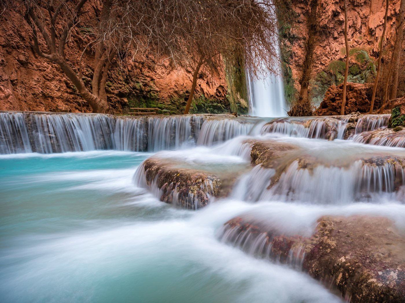 Обои река, скалы, природа, водопад, каньон, каскад, водопад хавасу, michael wilson, river, rocks, nature, waterfall, canyon, cascade, havasu falls разрешение 3840x2400 Загрузить