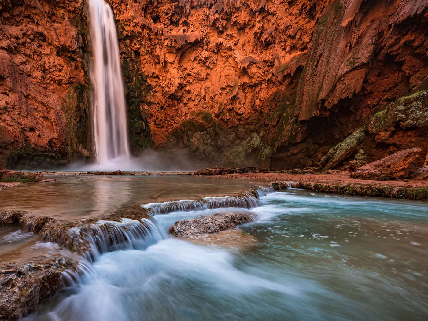 Обои река, природа, пейзаж, водопад, каньон, michael wilson, river, nature, landscape, waterfall, canyon разрешение 3840x2400 Загрузить