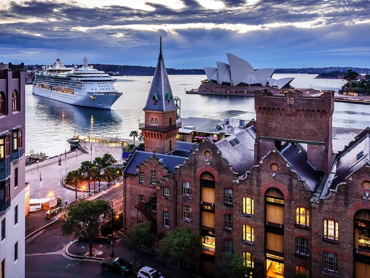 Обои вечер, панорама, город, сидней, австралия, the evening, panorama, the city, sydney, australia разрешение 1920x1080 Загрузить