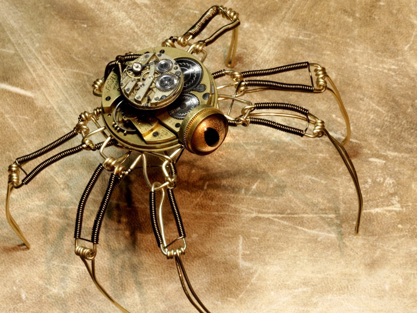 Обои фон, робот, паук, стимпанк, background, robot, spider, steampunk разрешение 3840x2160 Загрузить