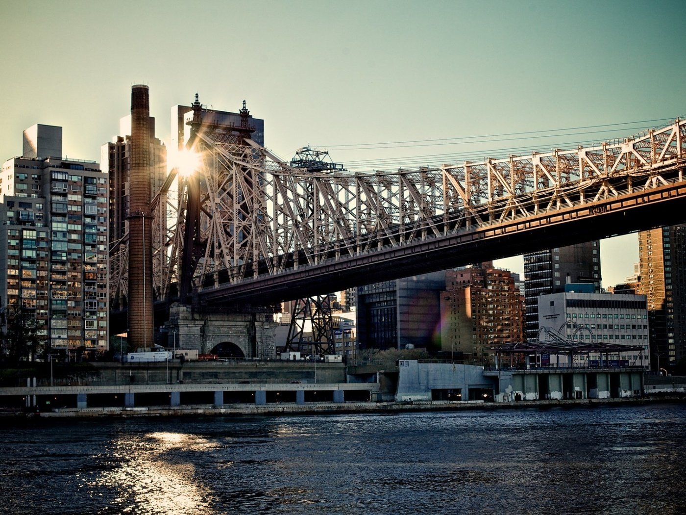 Обои утро, мост, город, мегаполис, сша, нью-йорк, квинсборо мост, morning, bridge, the city, megapolis, usa, new york, the queensboro bridge разрешение 1920x1200 Загрузить