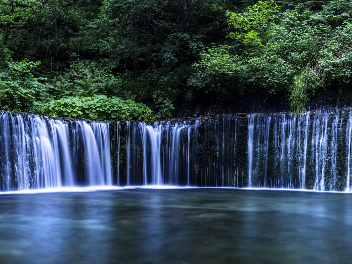 Обои деревья, вода, река, камни, водопад, поток, trees, water, river, stones, waterfall, stream разрешение 3500x1710 Загрузить