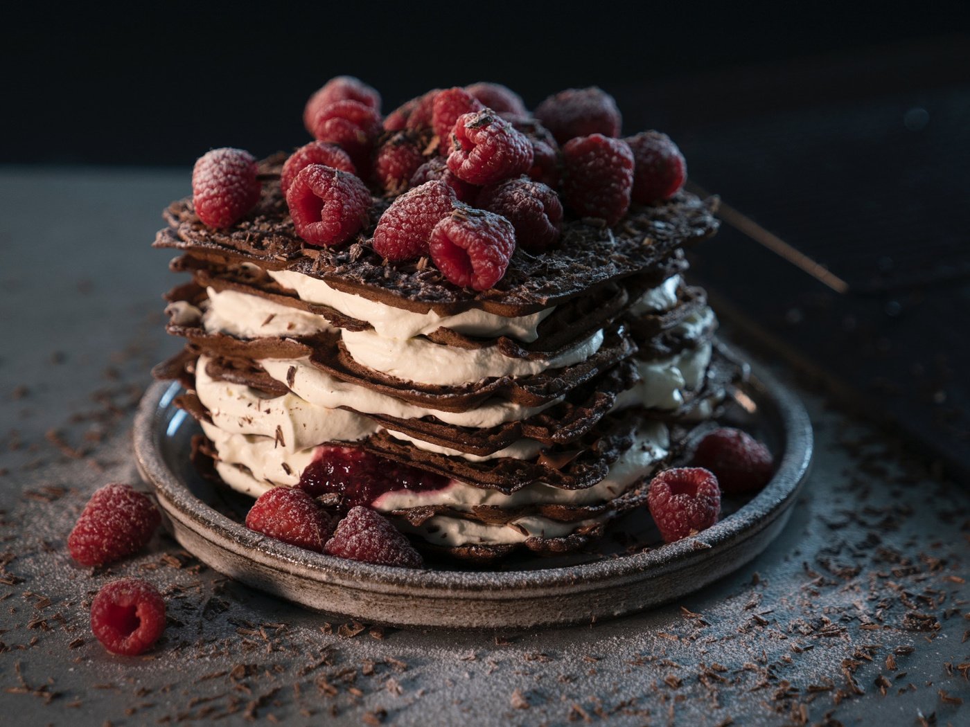 Обои малина, шоколад, торт, десерт, тортик, крем, raspberry, chocolate, cake, dessert, cream разрешение 1920x1080 Загрузить