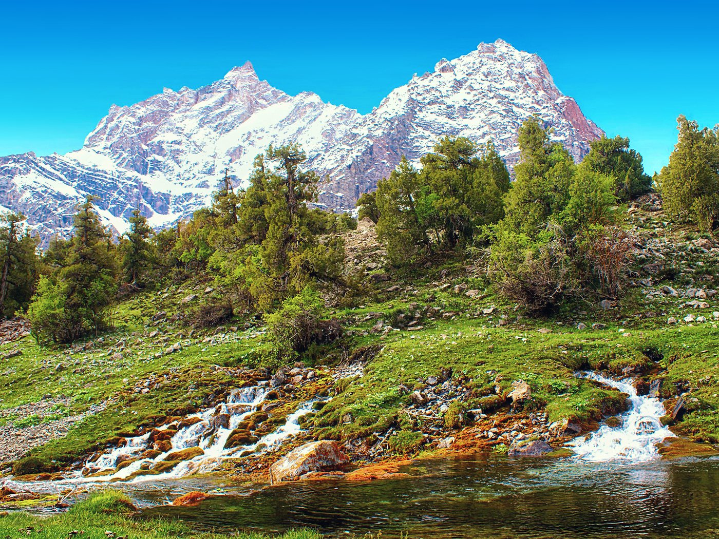 Обои река пасруд, алаудины, фанские горы, таджикистан, родники, the river pasrud, allauddin, fann mountains, tajikistan, springs разрешение 3759x2592 Загрузить