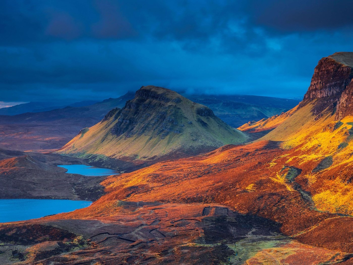 Обои озеро, горы, шотландия, остров скай, lake, mountains, scotland, isle of skye разрешение 3240x2160 Загрузить