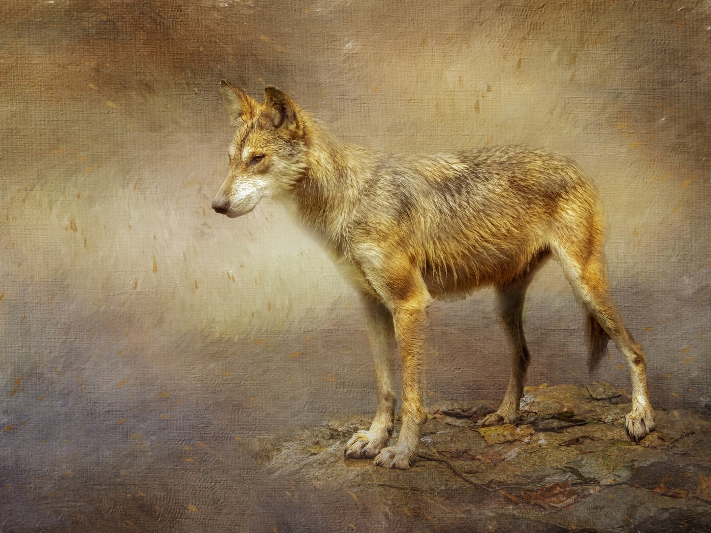 Обои текстура, фон, обработка, волк, стоит, койот, texture, background, treatment, wolf, is, coyote разрешение 5184x3888 Загрузить