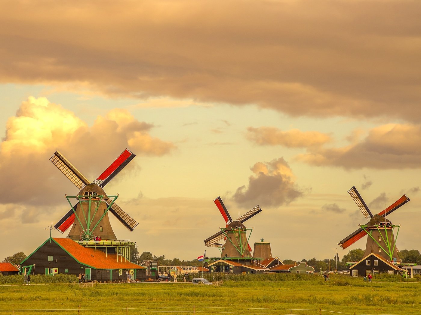 Обои нидерланды, ветряные мельницы, netherlands, windmills разрешение 3072x2048 Загрузить