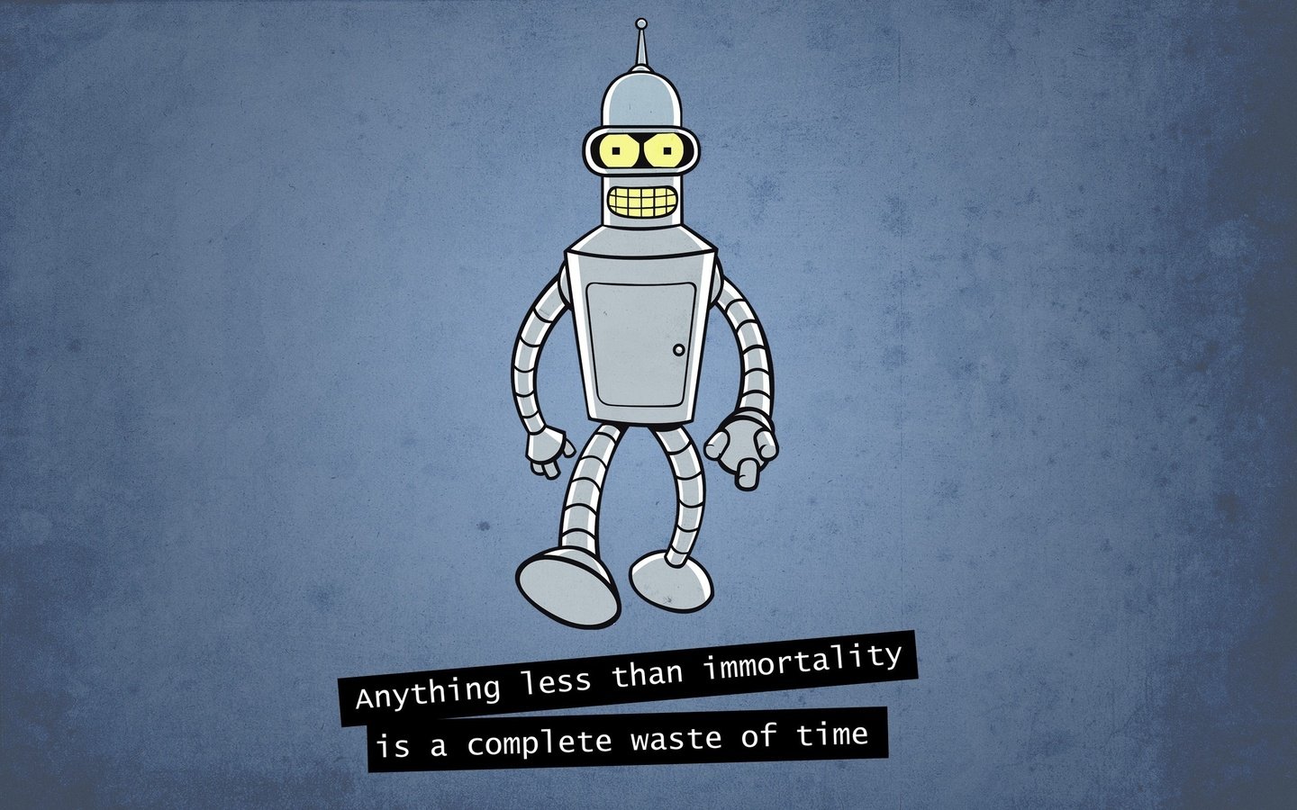 Обои робот, футурама, бендер, anything less than immortality is a complete, robot, futurama, bender разрешение 2560x1600 Загрузить