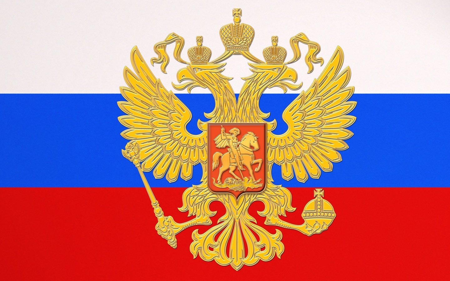 Обои герб, россия, флаг, триколор, coat of arms, russia, flag, tricolor разрешение 2560x1600 Загрузить