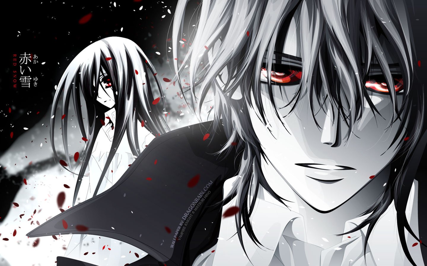 Обои cross yuuki, kuran kaname, красные глаза, red eyes разрешение 1920x1200 Загрузить