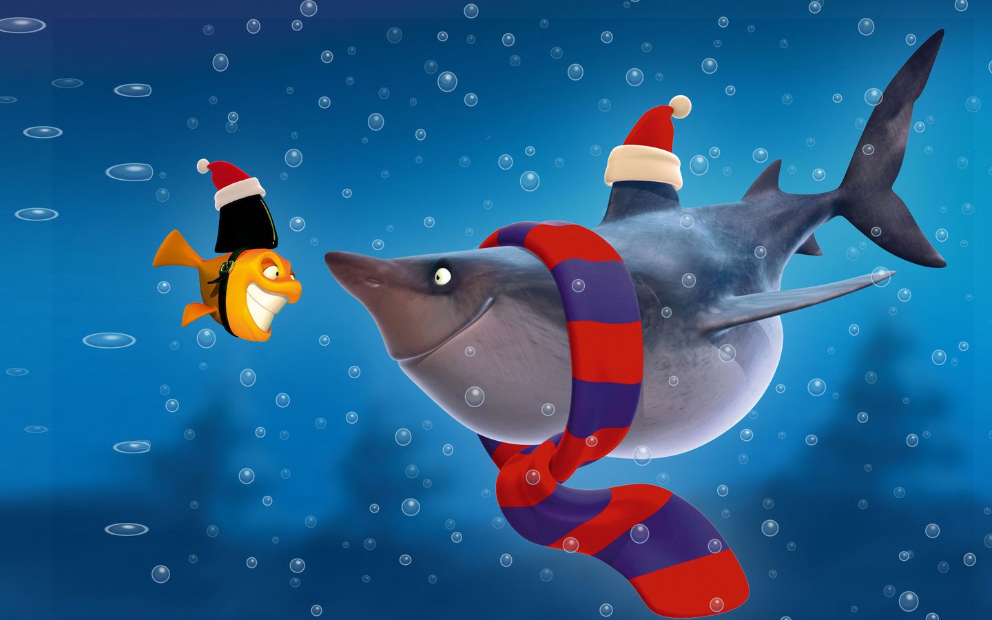 Обои рыбка, мульт, акула, fish, cartoon, shark разрешение 1920x1200 Загрузить