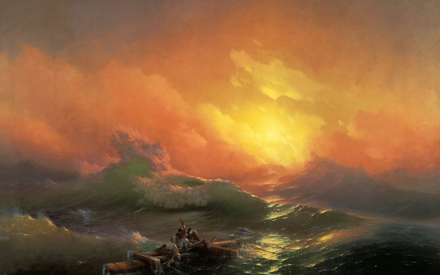 Обои море, шторм, айвазовский, девятый вал, sea, storm, aivazovsky, the ninth wave разрешение 5815x3840 Загрузить