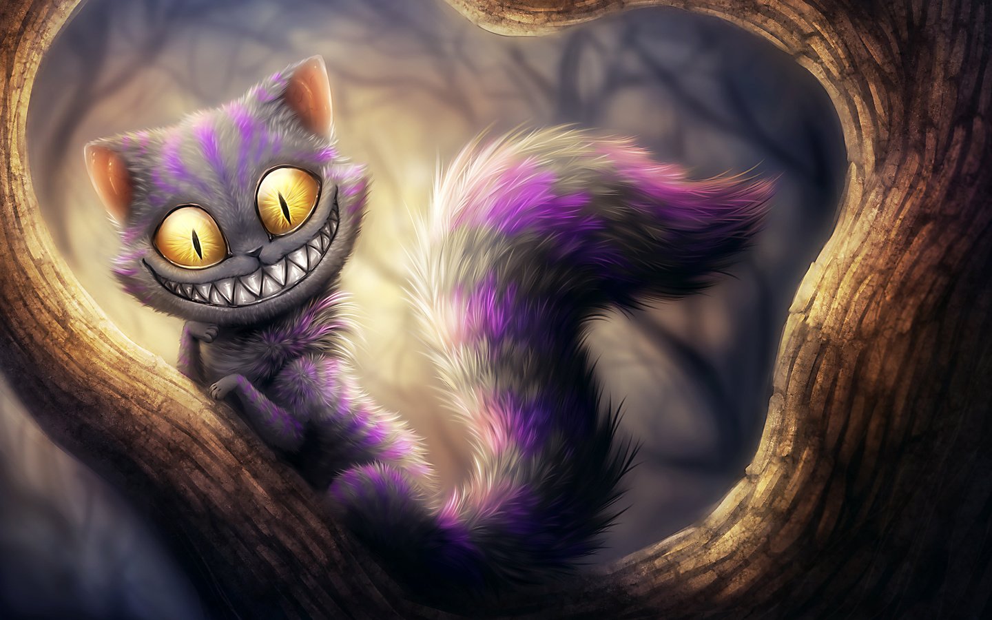 Обои чеширский кот, cheshire, kikariz, cheshire cat разрешение 2700x1800 Загрузить