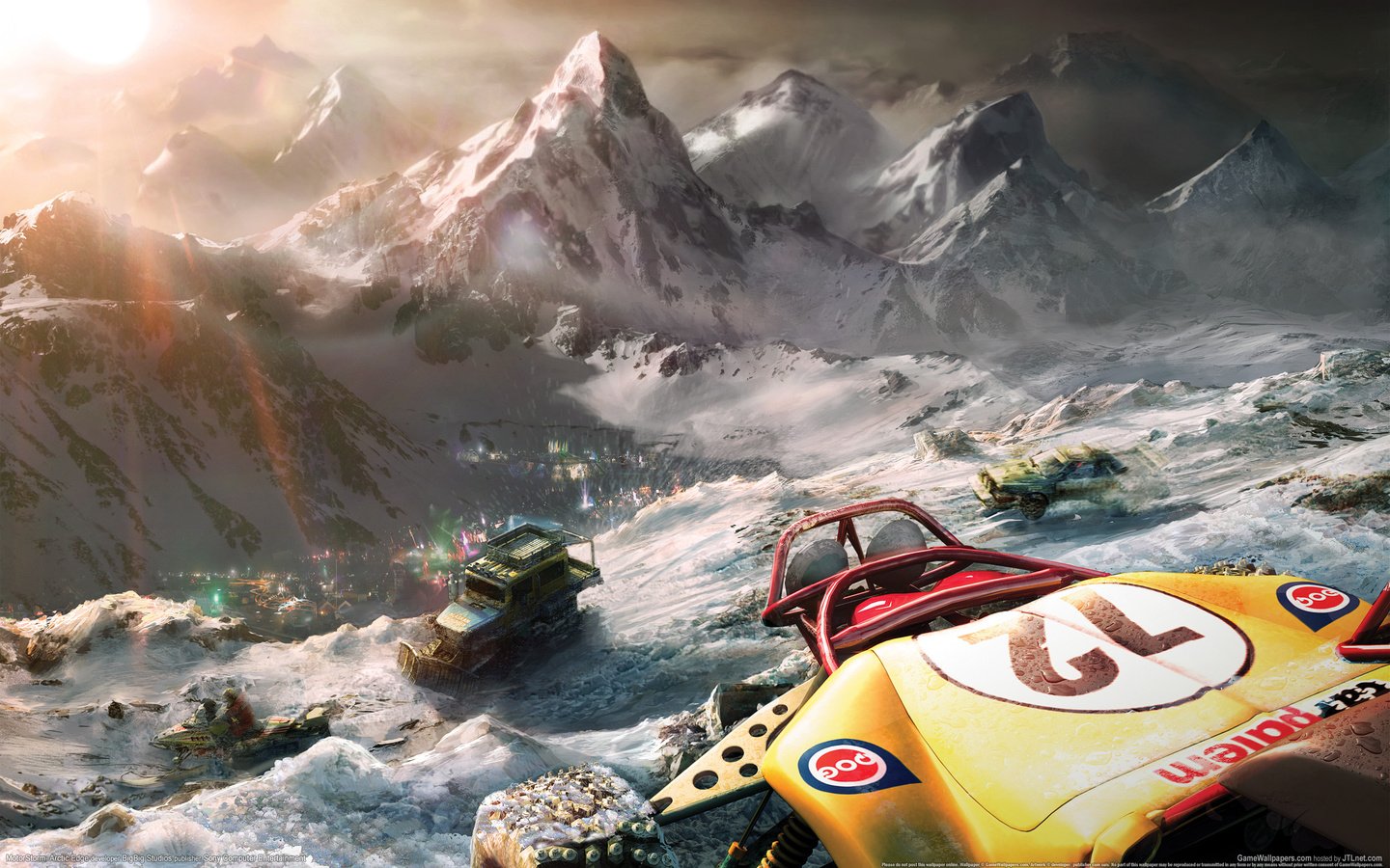 Обои снег, гонки, motorstorm arctic edge, snow, race разрешение 2560x1600 Загрузить