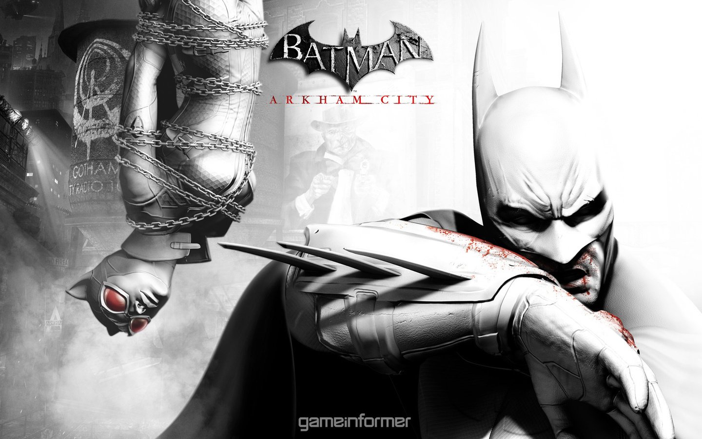 Обои игра, бэтмен, batman arkham city, женщина кошка, game informer, аркхем, the game, batman, cat woman, arkham разрешение 1920x1080 Загрузить