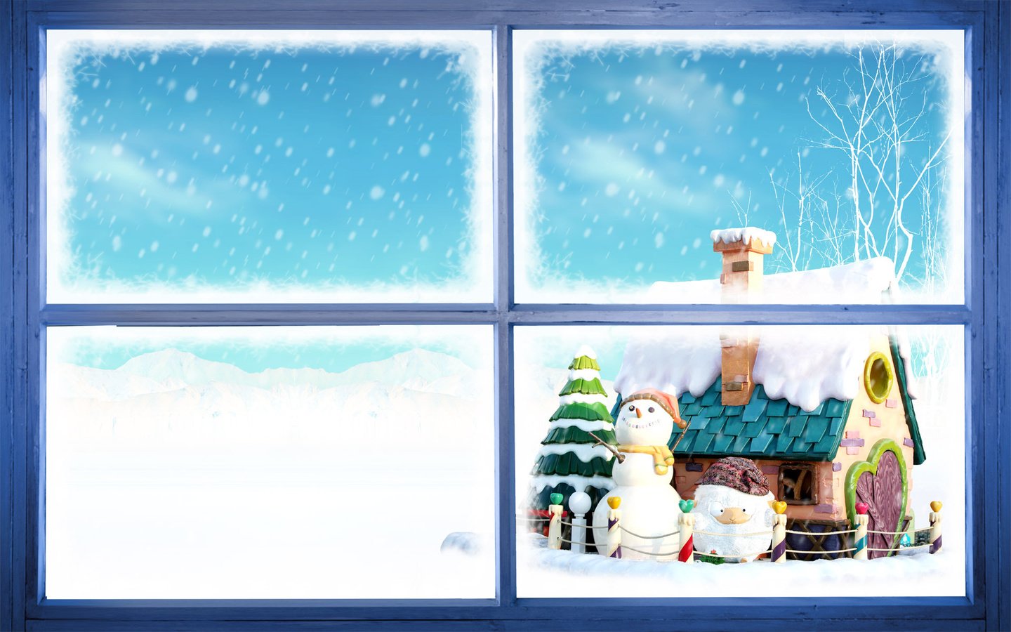 Обои новый год, окно, снеговики, new year, window, snowmen разрешение 1920x1200 Загрузить