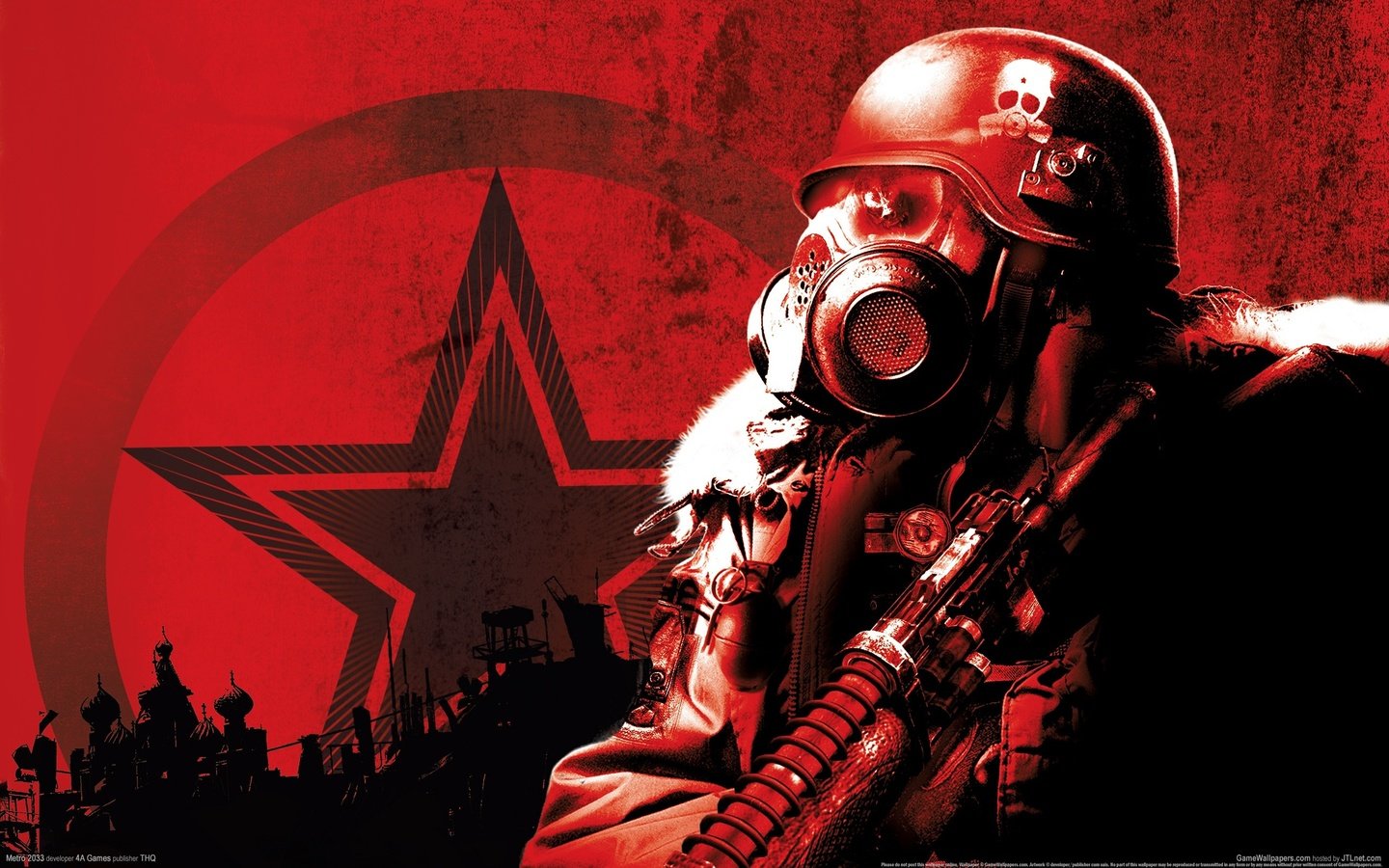 Скачать обои метро 2033, a4games, thq, black & red, metro 2033 разрешение  1440x900 #15348