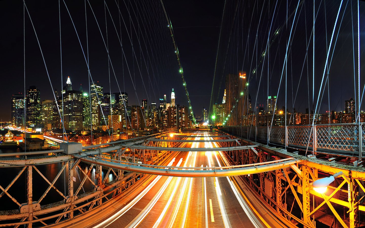 Обои мост, порыв, нью - йорк, bridge, rush, new york разрешение 2560x1600 Загрузить