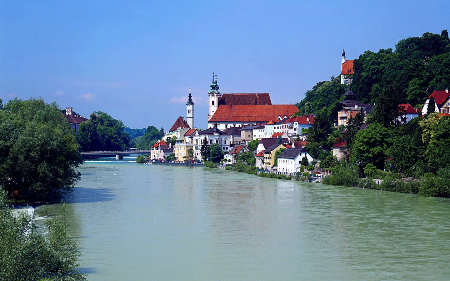 Обои река, австрия, дома, river, austria, home разрешение 1920x1200 Загрузить