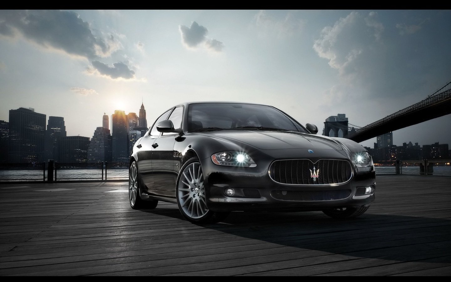 Обои солнце, утро, нью-йорк, quattroporte sport gt s, мазерати, the sun, morning, new york, the quattroporte sport gt s, maserati разрешение 1920x1200 Загрузить