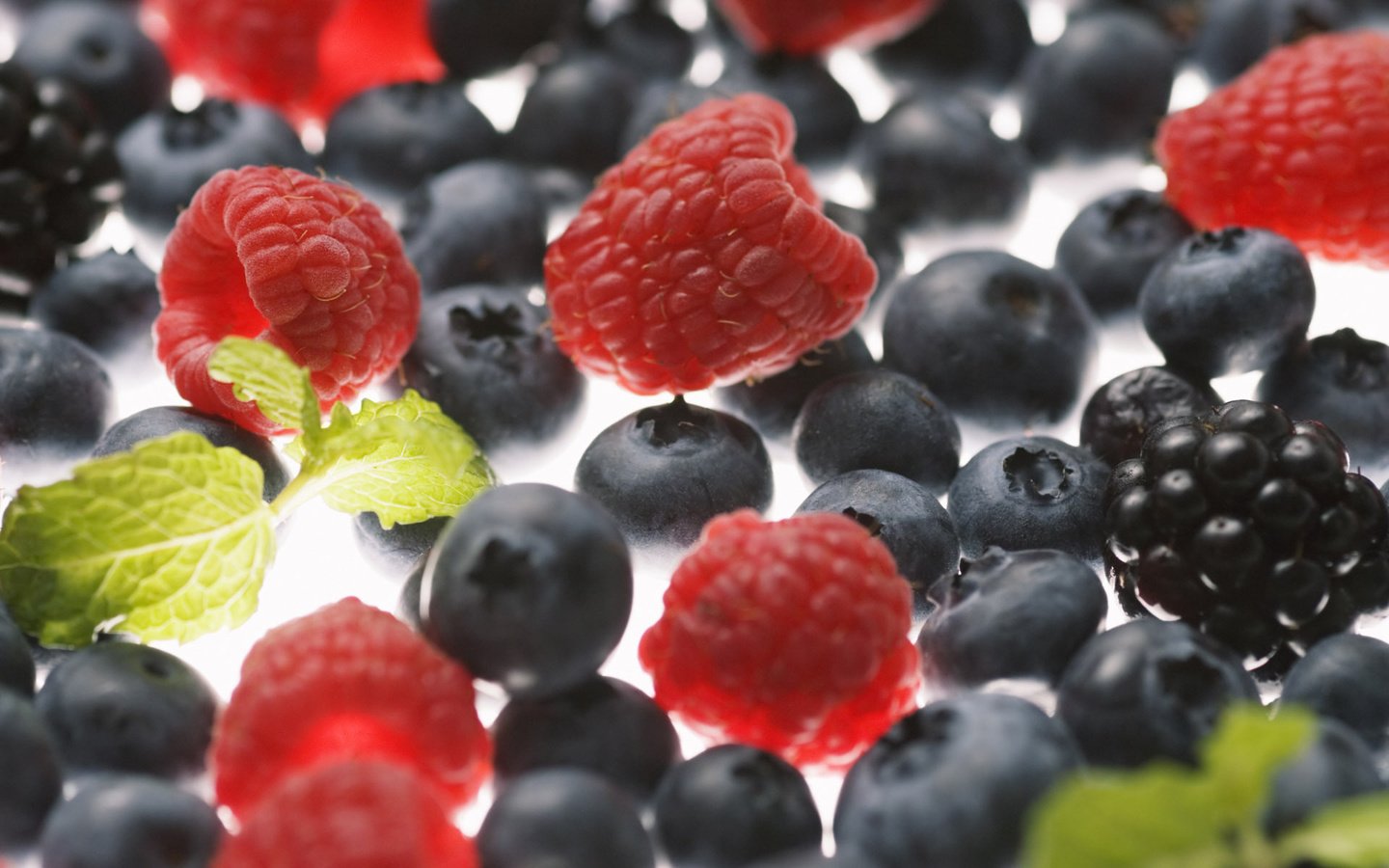 Обои макро, малина, ягоды, черника, ежевика, macro, raspberry, berries, blueberries, blackberry разрешение 1920x1200 Загрузить