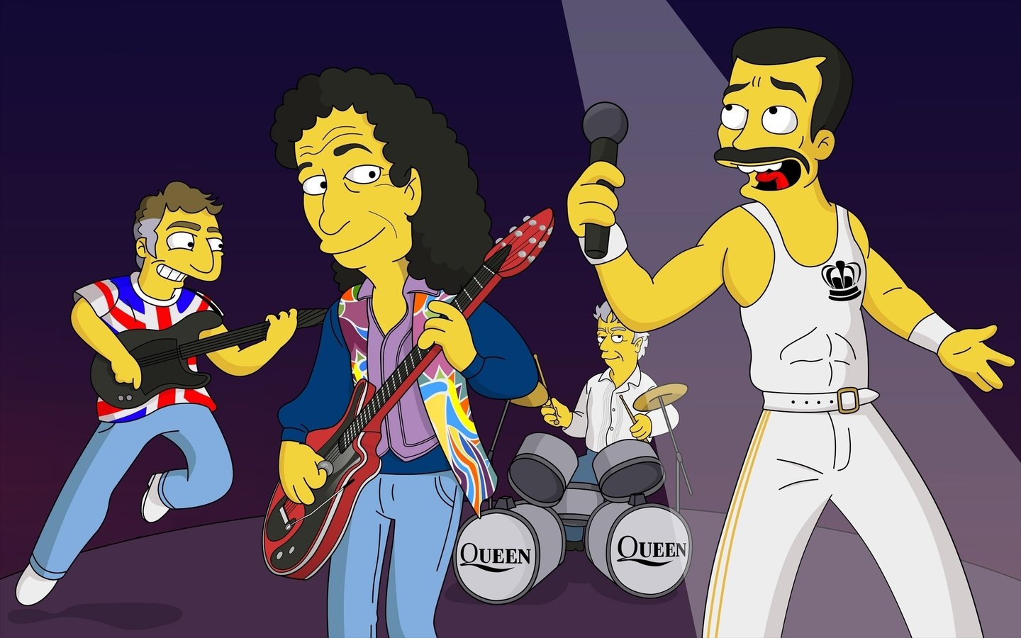 Обои группа, королева, симпсоны, фредди меркьюри, group, queen, the simpsons, freddie mercury разрешение 2560x1600 Загрузить